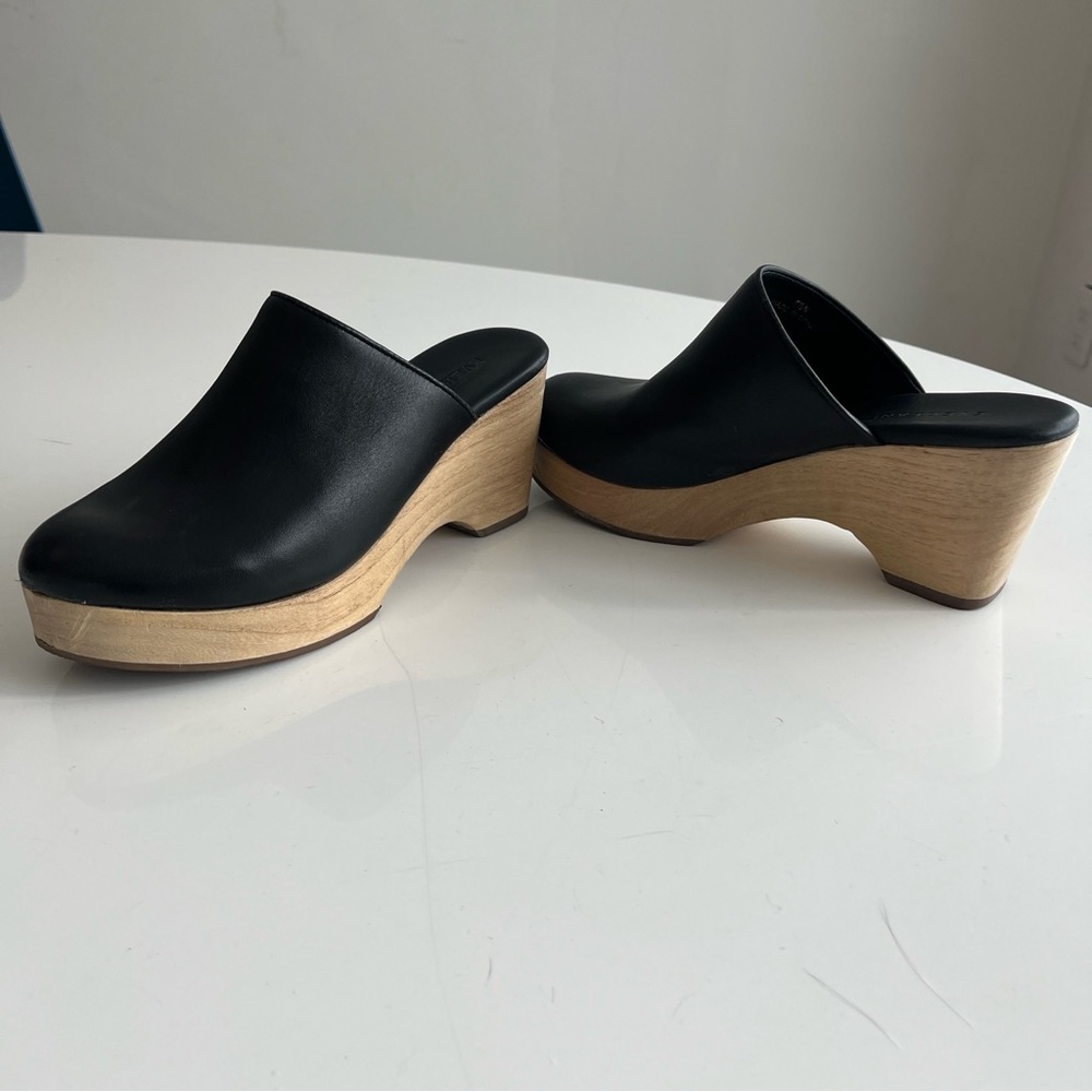 Everlane black leather clog wooden heel size 6.5 - Picture 8 of 8